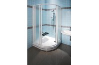 Supernova - Cabina dus semirotunda 90 Alb+Grape